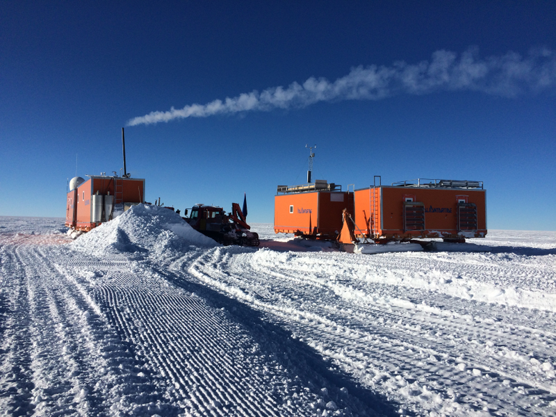 Field camp at Little Dome C, the site selected for the drilling.